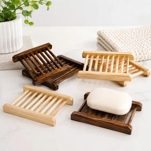 Natural <b>Bamboo</b> <b>Soap</b> <b>Dish</b> Self Draining <b>Soap</b> Holder Wooden <b>Soap</b> Tray Drainage Rack for Bathroom Shower Sink - Product Image 3