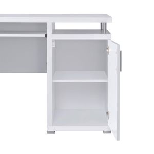 Scrivania Computer da ufficio da 55 pollici bianca con 2 cassetti - Product Image 4