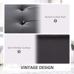 Panca contenitore imbottita in similpelle marrone scuro con scarpiera da 44 pollici - Product Image 6