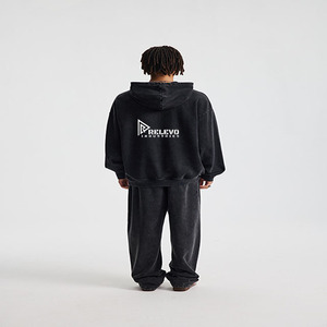 ชุดวอร์มผ้าฝ้ายหนา 450GSM |   ชุดเซ็ตเสื้อฮู้ดดี้โอเวอร์ไซส์และกางเกงจ็อกเกอร์ผ้าฟลีซคอตตอน 100% แบบสั่งทำ - Product Image 2