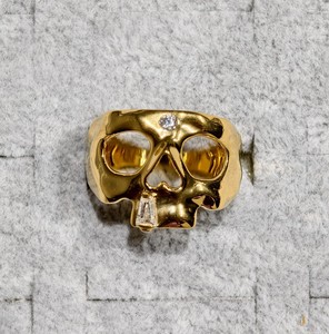 REYES Bague en Moissanite à motif unique de crâne certifiée GRA, faite à la main en argent sterling 925 plaqué or jaune, bijoux unisexe - Product Image 3