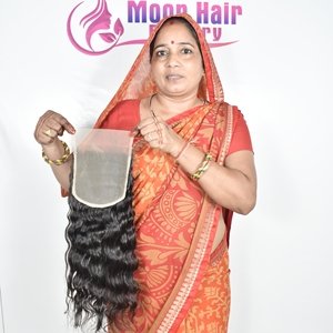 Cheveux humains indiens Remy bouclés naturels, 32 pouces, avec closure en dentelle, double trame, boucles définies, texture douce et dense - Product Image 5