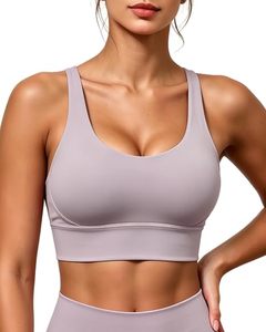 Women Seamless U-<b>Neck</b> Sports Bra Light Support Nylon Yoga Top T-Line Straps Removable <b>Pads</b> Front Sweat-Wicking Gym Activewear - Product Image 2