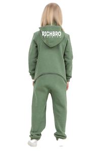 2025 Long Sleeve Kids Jumpsuit Wholesale Fleece Kids Zipper <b>Hoodies</b> Autumn Winter Custom Kids Sweatsuit Sets - Product Image 3