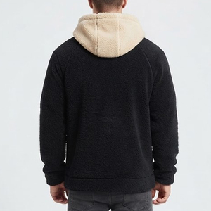 Top Selling Custom Logo High Quality Oversized Men's <b>Black</b> <b>Fleece</b> Hooded Sweatshirt With Cream Lining Regular Fit Casual Winter - Product Image 2