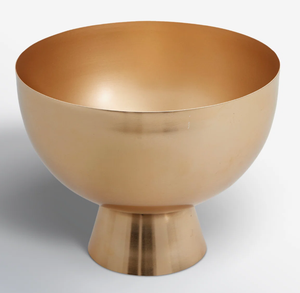 Cuenco con Pedestal Dorado Satinado, Recipiente Tipo Cáliz de Latón Cepillado, Cuenco Moderno con Base Metálica, Base Cónica, Recipiente Decorativo, Recipiente Aero Satinado - Product Image 3