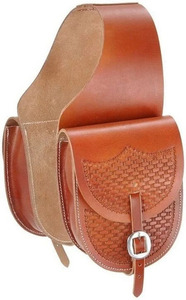 Leather Saddle Bag Premium Handmade Genuine Leather Western Horse Saddle Bag <b>Equestrian</b> Trail Riding Storage Accessory - Product Image 2