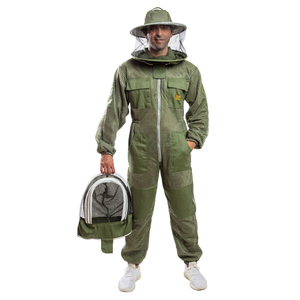 Traje de Apicultura Ventilado con Doble Velo en Poliéster Verde Oliva Resistente al Calor hasta 150°C - Product Image 4