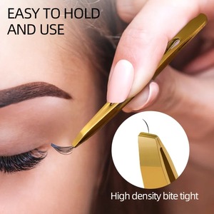 Juego de 4 Pinzas para Cejas de Acero Inoxidable Personalizadas, con Punta Recta Chapada en Oro, Precisión, Durabilidad y Estilo de Lujo - Product Image 6
