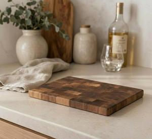 Planche à découper rectangulaire en acacia durable pour la cuisine, planche à découper artisanale pour la viande, les légumes, les fruits, le pain, passe au lave-vaisselle - Product Image 5