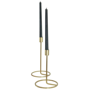 Antique <b>Brass</b> Trumpet Taper Candle Holders Set of 3 Vintage French Horn Style Metal <b>Candlesticks</b> for Home Decor And Wedding - Product Image 4