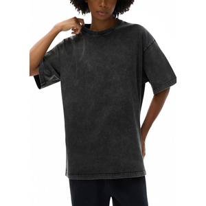 Camiseta de Cuello Redondo con Lavado Ácido, Corte Holgado, para Adultos, Venta al Por Mayor, Alta Calidad, Ecológica, 100% Algodón, Impresión Serigráfica - Product Image 6
