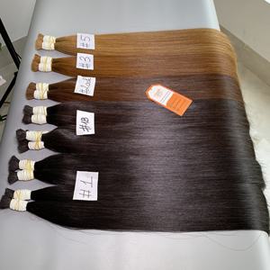 Extensiones de cabello humano virgen a granel de alta calidad, precio al por mayor de hueso recto - Product Image 1