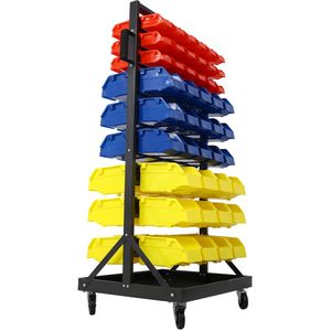 Organizador de Almacenamiento con Ruedas Bloqueables de 90 Piezas para Tienda, Garaje y Hogar - Estantes para Garaje - Product Image 4