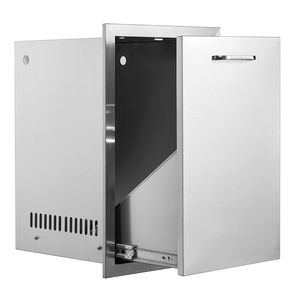 Cassetto porta bombole GPL per cucina da esterno 16Lx24.4Ax16P pollici in acciaio inossidabile, cassetto estraibile per rifiuti con maniglia per isole cucina e carrelli - Product Image 1