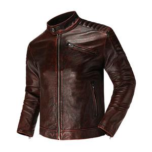 Chaquetas de cuero a granel en stock nueva chaqueta de cuero genuino para hombre chaqueta de caza de piel de vaca Natural primavera otoño ropa para hombre - Product Image 1
