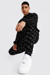 Sweat-shirt à capuche unisexe noir uni, coupe classique, décontracté, en molleton 100% coton, anti-plis, avec logo frontal, pour l'automne, avec poches - Product Image 4