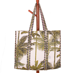 Bolso Tote de Algodón Estampado con Palmeras, Hecho a Mano en India, Bolso de Hombro Bohemio para Mujer, para Gimnasio, Playa, Uso Casual - Product Image 4