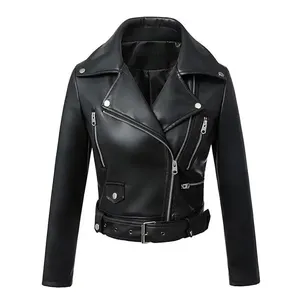 Women's Genuine Leather Jackets <b>Coat</b> Motorcycle Bikers Jacket Large Size Clothes Leather Jacket - Product Image 1