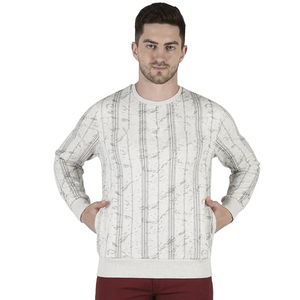 Pull à col rond pour femme, hiver, imprimé rayé, tricoté, décontracté, 100% coton, manches longues, coupe classique - Product Image 1