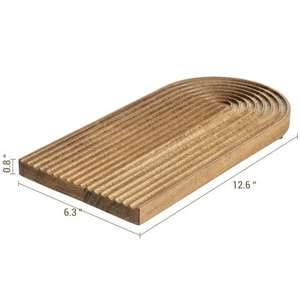 Plateau de service de luxe en bois de noyer et résine époxy bleue avec poignées en forme de branche dorée, plat décoratif pour la maison, l'hôtel, la cuisine, l'art (vente en gros) - Product Image 5
