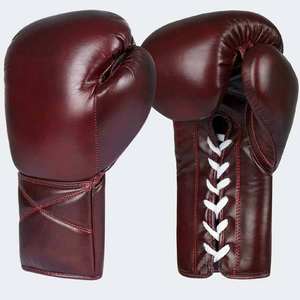 Guantes de Boxeo Personalizados con Logotipo, de Cuero Vacuno Genuino, para Adultos y Niños, Ideales para Muay Thai y MMA, con Cierre de Cordones - Product Image 1