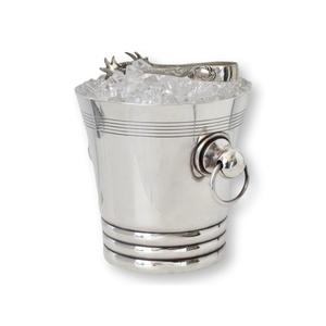 Cubo de Hielo Plateado con Pinzas y Asas de Anillo, Enfriador de Bebidas Clásico, Precio Accesible, Accesorios para Bar en Casa - Product Image 1