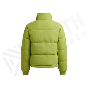 Hooded Quilted Waterproof <b>Bubble</b> Jacket Black Full Sleeve Winter Windproof Cotton Shell Knitted Fabric Polyester Filling Stand - Product Image 2