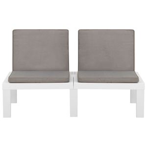 Ensemble de salon de jardin en plastique blanc et anthracite, durable et de taille moyenne - Product Image 5