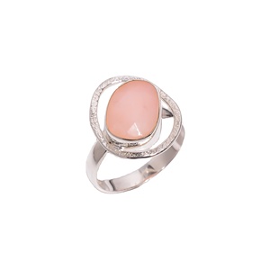 Pink <b>Opal</b> Gemstone Engagements <b>Ring</b> for Girls 925 Sterling <b>Silver</b> Wholesale Jewelry Suppliers - Product Image 1