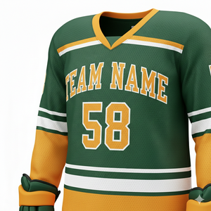 Uniforme de Hockey sobre Hielo OEM en Oferta |   Camiseta de Hockey con Logotipo Personalizado, 100% Poliéster, Transpirable e Impresa |   Ropa Deportiva Unisex para Equipos - Product Image 6