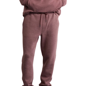 Pantalon de jogging en molleton pour homme, taille élastique, bas de pantalon à revers, coupe décontractée, pantalon de détente d'hiver décontracté avec poches latérales - Product Image 1