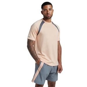 Ensemble t-shirt et short en coton rayé pour homme, vêtements décontractés d'été, respirant, blanc - Product Image 3