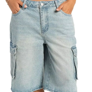 Pantalones Cortos Cargo Retro de Verano para Hombre, con Logotipo Personalizado, Multibolsillos, Lavables, Estilo Desgastado, Holgados, Hip Hop Urbano - Product Image 1