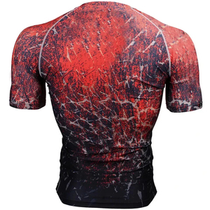 Camiseta Deportiva Corta para Hombre, Compresión Profesional, Panel de Malla Transpirable, Servicio OEM ODM, Protección UV Antibacteriana, Secado Rápido - Product Image 3