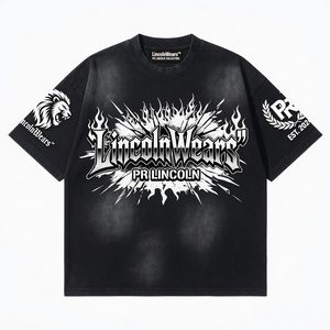 เสื้อยืดสตรีทแวร์ผู้ชายทรงโอเวอร์ไซส์ ผ้าคอตตอนเจอร์ซีย์ น้ำหนัก 320 กรัม ผลิตในอเมริกา พิมพ์ลาย DTF  แห้งเร็ว ไม่ยับ เป็นมิตรต่อสิ่งแวดล้อม - Product Image 1