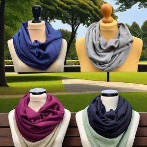 Stylish <b>Women's</b> Short Soft Warm Lightweight Durable Winter Snood Cashmere Pashmina Shawl Fashionable Plain Rib Knit <b>Scarf</b> Solid - Product Image 4