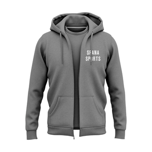 เสื้อฮู้ดซิปสำหรับผู้ชาย ผลิตในปากีสถาน ผ้าฝ้าย 100% กันน้ำ เป็นมิตรกับสิ่งแวดล้อม แห้งเร็ว บุขนด้านใน สีพื้น - Product Image 2