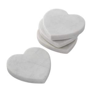 Posavasos Ecológicos en Forma de Corazón Color Beige, Posavasos de Piedra Premium para Mesas de Centro, Bodas, Diseños Personalizables - Product Image 6