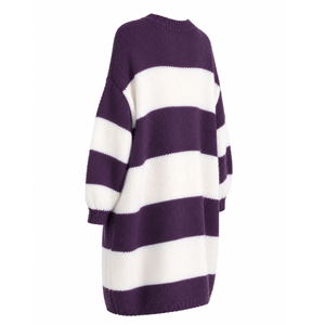 Cárdigan largo transpirable personalizado del Consejo NCNW con logotipo bordado en la parte delantera, morado y blanco, informal, de manga larga para mujer - Product Image 3