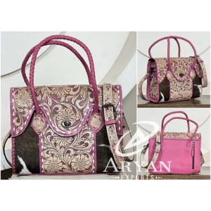 Wholesale Factory Direct 2026 Tooled Leather Cowhide Handbag for Women's Genuine Leather Crossbody Tote Bag <b>Purse</b> Satchel Bags - Product Image 1
