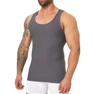 Private Label Men's Workout Tank <b>Tops</b> Athletic Sleeveless Gym Vest OEM Factory Wholesale Cotton Polyester Workout Tank <b>Tops</b> - Product Image 3