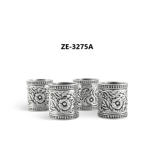 Juego de 4 Anillos para Servilletas de Aleación de Zinc Estilo Vintage, Diseño Floral Americano, Tono Plateado, Decoración de Mesa para Bodas, 4.5cm de Ancho, Duraderos, ZE-3275A - Product Image 3