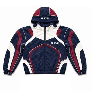 Conjunto Deportivo RTW Azul Marino, Rojo y Blanco, Manga Larga, con Cremallera y Capucha, Deportivo, de Poliéster, Unisex para Adultos, Otoño - Product Image 2