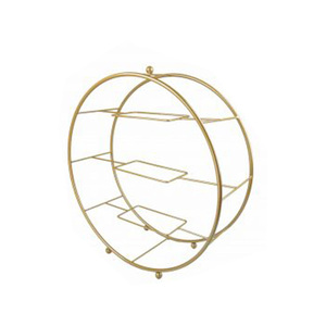 Présentoir à cupcake design avec anneau fini doré pour hôtel et restaurant, décoration de mariage, support de service en acier durable - Product Image 2