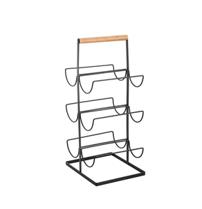 ชั้นวางขวดไวน์โลหะ สำหรับ 6 ขวด วางซ้อนกันได้ ชั้นวางโชว์บาร์ ชั้นวางไวน์แดงในครัว ราคาดีที่สุด - Product Image 1