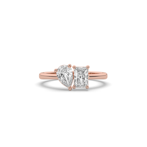 Bague en or 14K/10K avec diamant de laboratoire 1,13 carat, taille poire émeraude, style unique, légère et minimaliste, pour elle. - Product Image 2