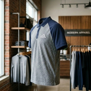 เสื้อเชิ้ตแขนสั้นผู้ชายรุ่นใหม่ ไซส์ใหญ่ รับสกรีนโลโก้ ผ้าโพลีเอสเตอร์/คอตตอนถัก ดีไซน์โดดเด่น แห้งเร็ว - Product Image 4