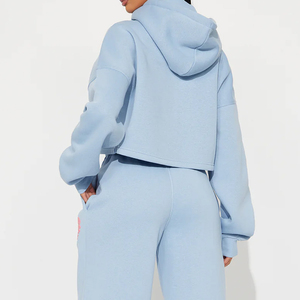 Conjunto de Sudadera con Capucha y Pantalones Deportivos Extra Grandes de Dos Piezas con Estampado Puff y Logotipo Personalizado, Ropa Personalizable para Mujer - Product Image 2