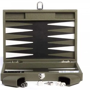 Juego de Backgammon Portátil Personalizable, Maletín de Cuero PU de Lujo, Tablero de Juego - Juego de Backgammon Profesional para Torneos al por Mayor - Product Image 5